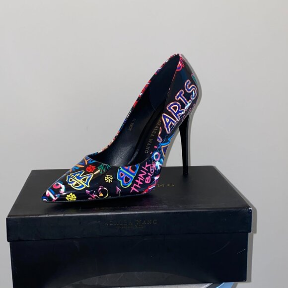 Multicolor Graffiti Style Print Stiletto Pump - Picture 4 of 8